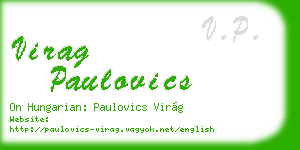 virag paulovics business card